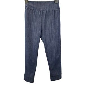 Agnes & Dora Women's Size S Capri Jegging Blue Knit Denim Stretch Pull On Pants